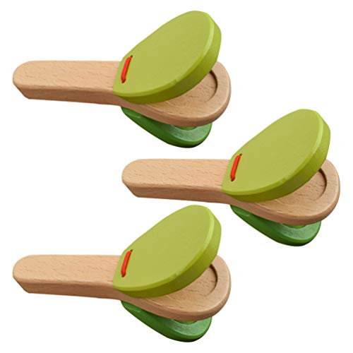 STOBOK 3 Unids Niños Castañuelas Instrumento Musical Juguete Niños Pequeños Percusión Clap Board Hand Clapper Matracas Música Juguetes Educativos para Niños Color Aleatorio