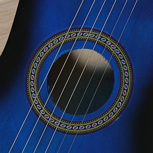 STOBOK Guitarra acústica de 21 Pulgadas, tamaño pequeño, Guitarra de Madera portátil para niños, niños Principiantes, Juguete (Azul)