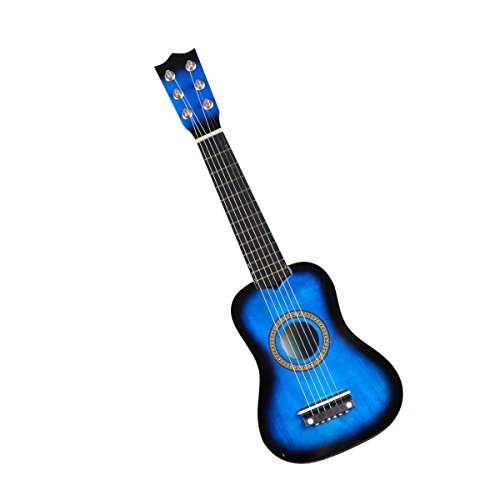 STOBOK Guitarra acústica de 21 Pulgadas, tamaño pequeño, Guitarra de Madera portátil para niños, niños Principiantes, Juguete (Azul)