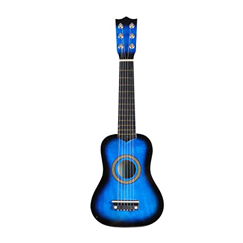 STOBOK Guitarra acústica de 21 Pulgadas, tamaño pequeño, Guitarra de Madera portátil para niños, niños Principiantes, Juguete (Azul)