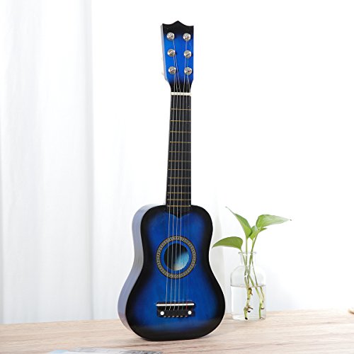 STOBOK Guitarra acústica de 21 Pulgadas, tamaño pequeño, Guitarra de Madera portátil para niños, niños Principiantes, Juguete (Azul)