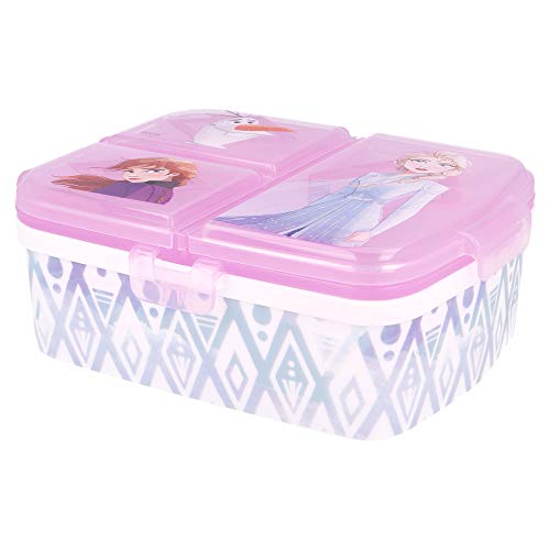 Stor Frozen 2 | Sandwichera con 4 Compartimentos - Tupper Infantil - Fiambrera Decorada para Niños