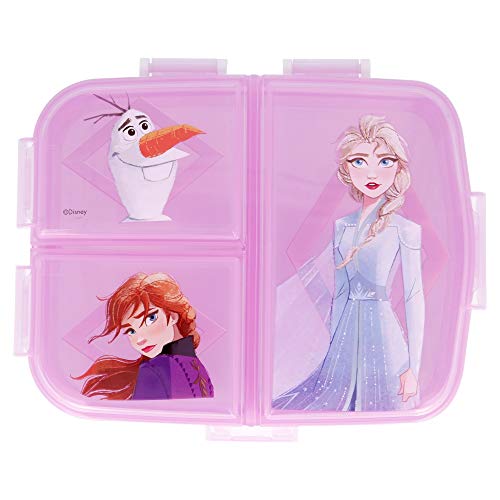 Stor Frozen 2 | Sandwichera con 4 Compartimentos - Tupper Infantil - Fiambrera Decorada para Niños