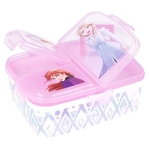 Stor Frozen 2 | Sandwichera con 4 Compartimentos - Tupper Infantil - Fiambrera Decorada para Niños