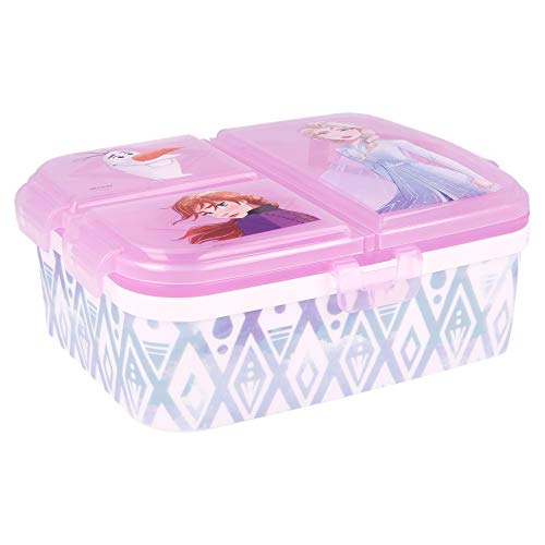 Stor Frozen 2 | Sandwichera con 4 Compartimentos - Tupper Infantil - Fiambrera Decorada para Niños