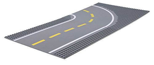 Strictly Briks - Bases para Construir - Imitan Carreteras, Calles o Caminos - 100 % Compatible con Todas Las Grandes Marcas - 25,4 x 25,4 cm - 2 Rectas y 2 Curvas