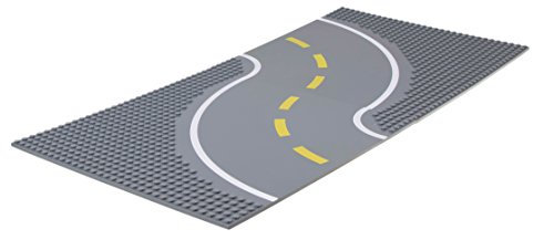 Strictly Briks - Bases para Construir - Imitan Carreteras, Calles o Caminos - 100 % Compatible con Todas Las Grandes Marcas - 25,4 x 25,4 cm - Curva