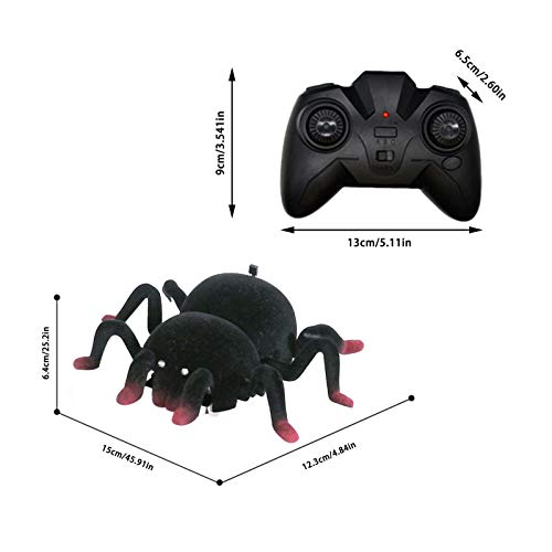 succeedw Araña Tarántula Alta Simulación Control Remoto por Radio Vehículo Coche Juguete Eléctrico para Halloween Fiesta De Navidad Decoración Cumpleaños Vacaciones April Fool Bromas