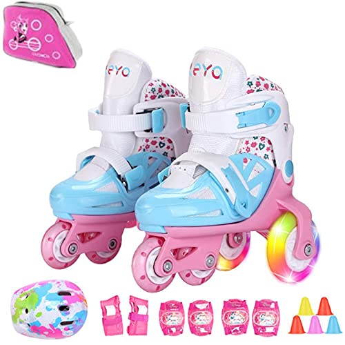 Sumeber Patines en línea para niños, línea Tridimensional con Longitud Variable para niños y niñas, para Exteriores e Interiores (Azul, S(31-34))