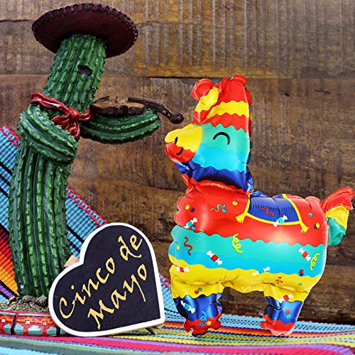 Suministros de Tema de Fiesta Globos Gigantes de Papel de Aluminio de Mylar de Taco Llama Cactus Aguacate de México para Cinco de Mayo Fiesta de Taco Decoración Tema de México