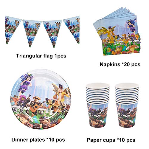 Suministros Vajilla de Fiesta Set,Juego Vajilla Fiesta Cumpleaños Papel,Platos Mantel Servilletas Vajilla Cumpleaños Decoracion para Niños,Lego Party Supplies Vajilla para Fiestas Diseño- 94PCS