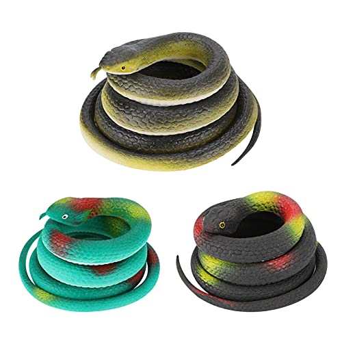 Sunfry Realista Serpientes de Goma Serpiente de Goma Grande Juguetes de Serpientes para Broma para Mantener alejados a los pájaros / Gatos para Accesorios de jardín, bromas, decoración de Halloween