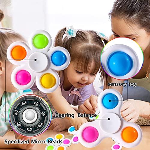 Sunshine smile Juego de Juguetes Fidget de 4 Piezas, Juego de Juguetes Fidget sensorial, Juego de Burbujas de Empuje, Juego de Juguetes antiestrés, Juguetes para los Dedos para aliviar la ansiedad (C)