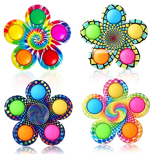 Sunshine smile Juego de Juguetes Fidget de 4 Piezas, Juego de Juguetes Fidget sensorial, Juego de Burbujas de Empuje, Juego de Juguetes antiestrés, Juguetes para los Dedos para aliviar la ansiedad (C)