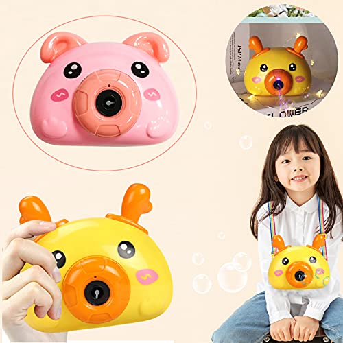 Sunshine smile Máquina de Burbujas,Niños Maquina Pompas Jabon ,Portátil Máquina de Burbujas ,Maquina Pompas Jabon con solución de jabón ,Soplador de Pompas Jabon,Juguetes Burbujas para Niños (Cerdo)