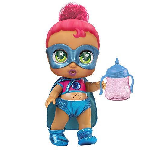 Super Cute - Super Cute Muñeca Superheroína Kala con biberón mágico, ropa reversible y accesorios Muñeca interactiva con luz y sonidos Muñecas niñas niños 3 años Muñecas bebé recién nacido (85390)