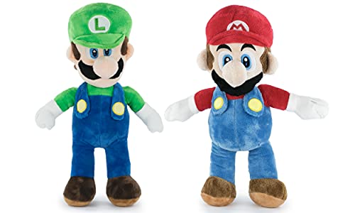 SUPER MARIO Bros - Pack 2 Peluches Mario Bros (33cm) y Luigi (35cm)