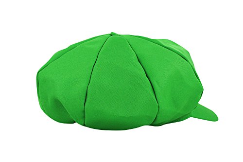 Super Mario Gorra Luigi - Conjunto de Disfraces para Adultos y niños + 2X Guantes y 6X Barba pegajosa Carnival & Cosplay - Classic Cappy Cap