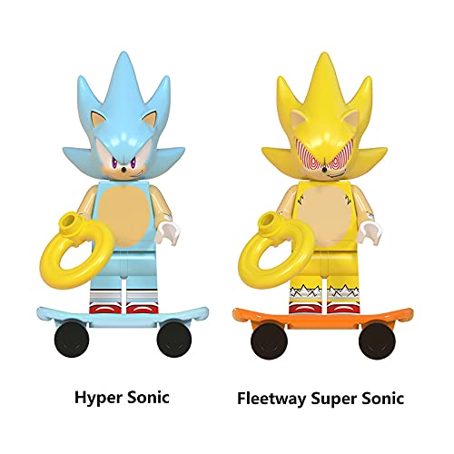 Super Sonic Figuras de Acción Muñecos Sonic The Hedgehog Juguete Shadow Metal Sonic Colección Móvil Estatua Decoración Modelo Regalo de Cumpleaños-Set A||8PCS