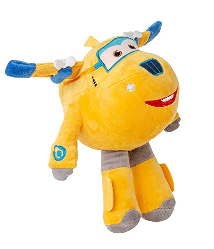 Super Wings 26 cm Aeroplano Felpa Figuras Animales de peluche para coleccionar, jugar y abrazar, Jett, Jerome, Dizzy o Donnie para niñas y niños (Donnie, amarillo)