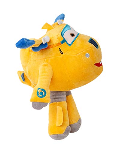 Super Wings 26 cm Aeroplano Felpa Figuras Animales de peluche para coleccionar, jugar y abrazar, Jett, Jerome, Dizzy o Donnie para niñas y niños (Donnie, amarillo)