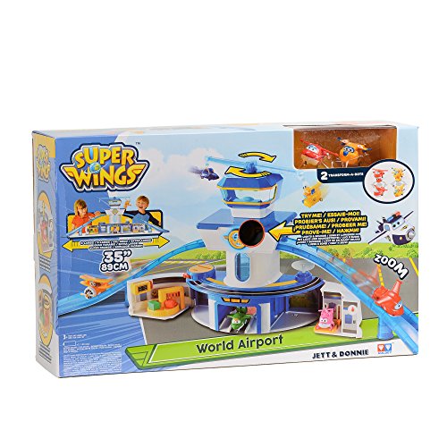 Super Wings EU710830 World Airport Playset_Control Tower(Large) inclu. Jett & Donnie (Alpha Animation & Toys Ltd YW710830)