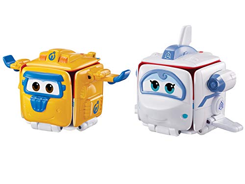 Super Wings Flip Surprise Donnie & Astra - Paquete Express Avión Bloques Reversibles y Transformables del Dibujo Animado Juguete Infantil 3 años y +, EU740570C