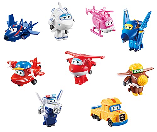 Super Wings - Juego de coleccionista con 15 Figuras de Juguete de Transform-a-Bots World Airport Crew, Serie 2, de 5,08 cm