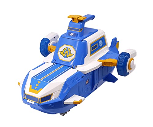 Super Wings PLAYSET AÉROPORT World Aircraft + 2 Aviones Figuras Transform-a-Bots del Dibujo Animado Temporada 5 - Juguete Infantil 3 años + FR740831A Azul