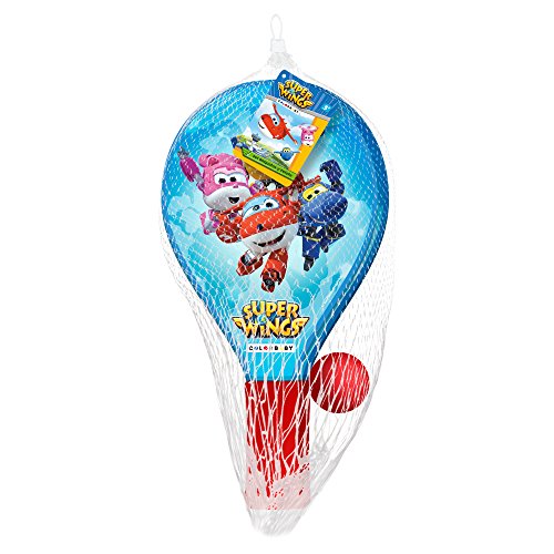 Super Wings - Set Palas de playa de madera con mango de espuma, 195x15x34 cm (77038)