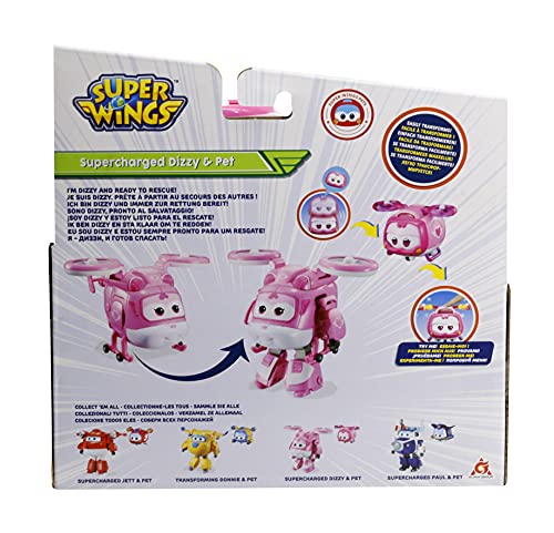 Super Wings- Transforma a Dizzy y Super Pet, Color Rosa (Alpha Animation EU750424)