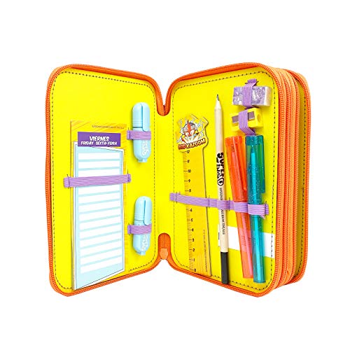 SuperZings Estuche Triple-Kit Completo Material Escolar, Multicolor (Cife 41940)