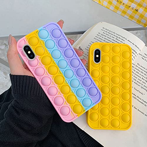 Surakey Juguete Sensorial Fidget Funda para Teléfono, Carcasa Fidget Toy Bubble Anti Stress Relief Toy Aliviar el Estrés Ansiedad Fidget Antigolpes Silicona Funda para iPhone X/XS