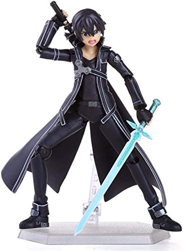 Sword Art Online Figure Changeable Face Kirito 14cm Anime Action Figure PVC Action Model Decoration Toy Gift Doll Collection