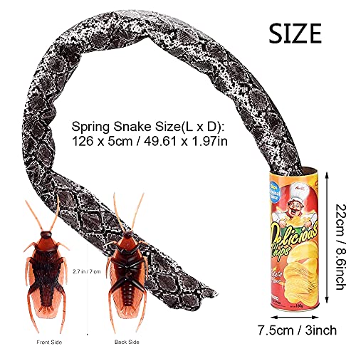 Syijupo Juguete Broma Serpiente Cucaracha, Novedad Patatas fritas Serpiente Pop out Truco de Serpiente Broma Halloween Día de los Inocentes