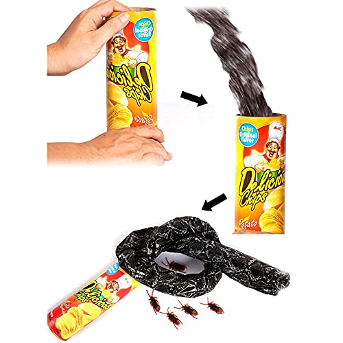 Syijupo Juguete Broma Serpiente Cucaracha, Novedad Patatas fritas Serpiente Pop out Truco de Serpiente Broma Halloween Día de los Inocentes