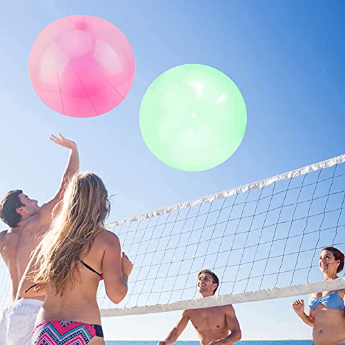 SZWL Bubble Balloon, 2pcs Bubble Ball Agua,Interactiva Bubble Ball Agua Globo ,Inflable de Burbujas de Agua para Niños Adultos Verano Playa Jardín Fiesta al Aire Libre(Rosado, verde)