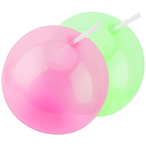 SZWL Bubble Balloon, 2pcs Bubble Ball Agua,Interactiva Bubble Ball Agua Globo ,Inflable de Burbujas de Agua para Niños Adultos Verano Playa Jardín Fiesta al Aire Libre(Rosado, verde)