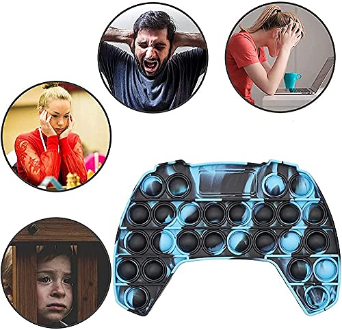 SZZY Push Pop Fidget Toy Game Controller, Game Controller Forma Juguetes de Silicona, Alivia el estrés Juego para niños Adultos, Popper Anxiety Toy, Matar el Tiempo Ocio Oficina Viaje a casa （J