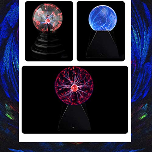 T-ara Tecnología Moderna Novedad Juguete de descompresión Creativa Bola de Rayos Gadget Bola electrostática tecnología Negra Mejor opción ( Color : 4 Inch Blue Light )