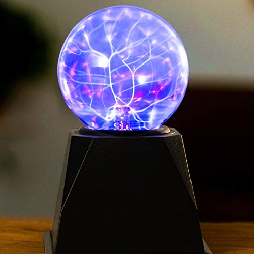 T-ara Tecnología Moderna Novedad Juguete de descompresión Creativa Bola de Rayos Gadget Bola electrostática tecnología Negra Mejor opción ( Color : 4 Inch Blue Light )