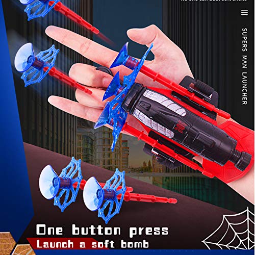 T-XYD Guante Lanzador para Spider-Man Juguete de muñeca Power Moves Web Shooter Lanzador de Spider-Man Cosplay Web Blast para niños Hero Party