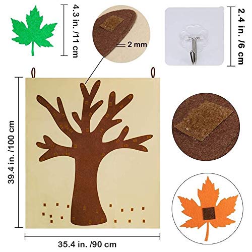 Tablero de árbol de otoño de fieltro, kit de manualidades de árbol de agradecimiento, kit de manualidades de otoño de fieltro, adorno de hojas de otoño, suministros de Acción de Gracias