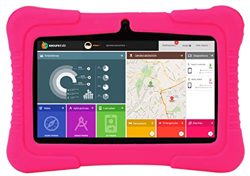 Tablet SaveFamily para niños pedagógica con navegador Infantil, Doble Control Parental, Evita Contenido inapropiado, Anti-Bullying, +de100 Juegos. Módulo Montessori, Funda de Silicona. Marca española