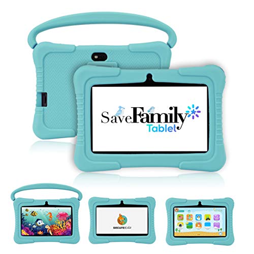 Tablet SaveFamily para niños pedagógica con navegador Infantil, Doble Control Parental, Evita Contenido inapropiado, Anti-Bullying, +de100 Juegos. Módulo Montessori, Funda de Silicona. Marca española