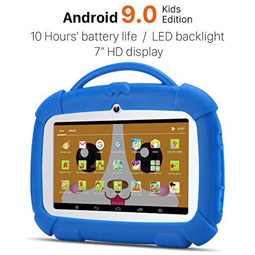 Tableta infantil de 7 pulgadas, Android 9.0, Qiamoo Tablet para niños, 1 GB + 16 GB, Quad Core, CPU de 1,5 GHz, con modo de seguridad infantil, compatible con WiFi y Google Play