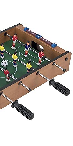 Tabletop Foosball Table- Portable Mini Table Football / Soccer Game Set with Two Balls and Score Keeper for Adults and Kids by Hey! Play!