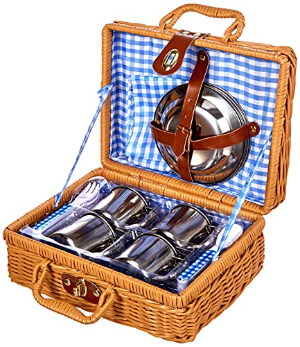 Tachan - Set picnic vichy en cesta de mimbre (CPA Toy Group 20517) , color/modelo surtido