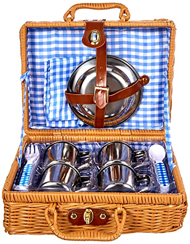 Tachan - Set picnic vichy en cesta de mimbre (CPA Toy Group 20517) , color/modelo surtido