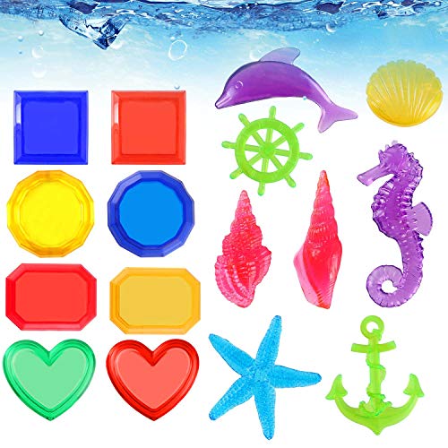 Tacobear 30pcs Juguete de Buceo Anillos de Buceo Torpedos Bandidos Dive Gems Palos de Buceo Juguetes para Piscina Natación Subacuática Verano Juegos para Niños